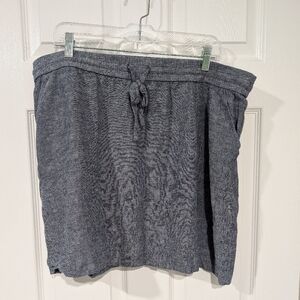 Ann Taylor Blue Chambray A-Line Skirt Drawstring Closure in Size XL